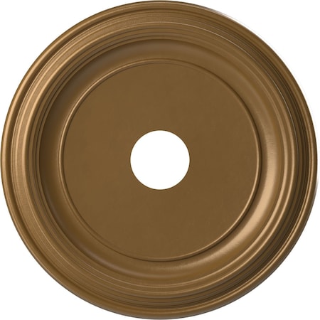 Ekena Millwork Traditional PVC Medallion (Canopies up to 11 1/2"), 19"OD x 3 1/2"ID x 1 1/2"P, Metallic Gold Rush CMP19TRCGH
